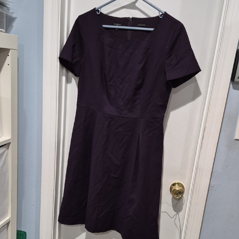 📚 Talbot's Petite Deep Purple Italian Flannel Wool Lined Dress BOOK SALE